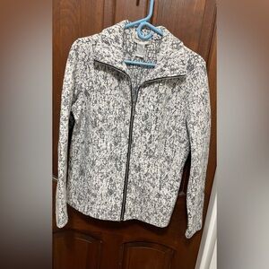 Kathy Daniel’s black & white lace zipper up long sleeve Jacket size medium